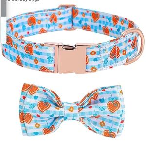 Kids Heart Pattern Bow Tie and Collar Set